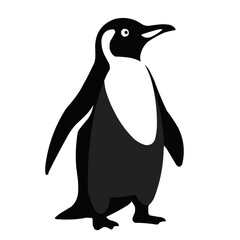 Penguin Silhouette Black and White Monochrome Vector Illustration