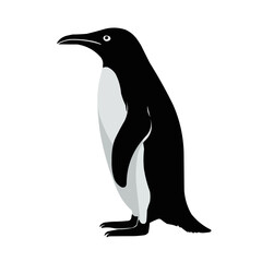 Obraz premium Penguin Silhouette Black and White Monochrome Vector Illustration