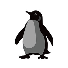 Penguin Silhouette Black and White Monochrome Vector Illustration