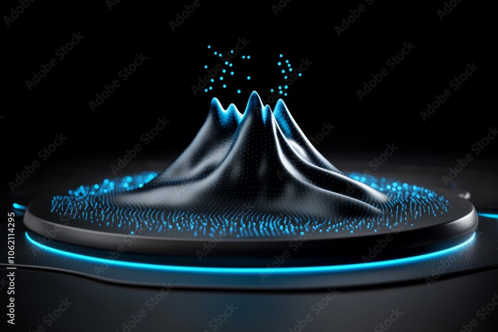 Aufkleber digital frost forming on a holographic surface, capturing the futuristic and intricate design of win
