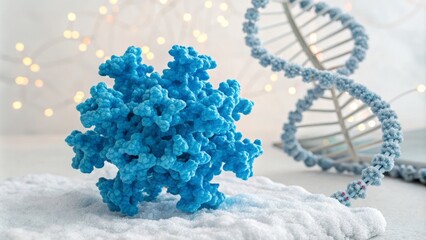 Vibrant Blue Circuit Illustrating T-Cell Collaboration and Molecule Structure in Immune Response