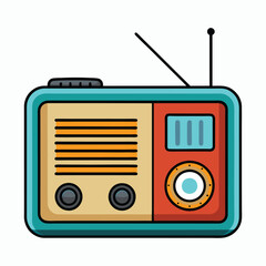 vector radio on white background