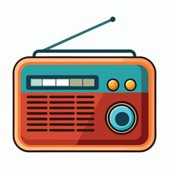 vector radio on white background