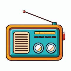 vector radio on white background