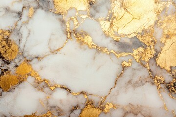White Marble Surface with Golden Veins