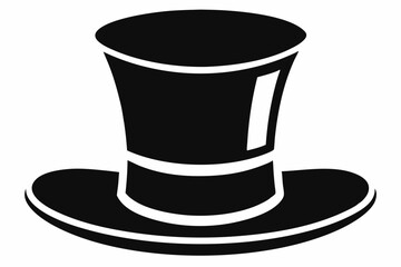 Top hat vector icon, Top hat silhouette, Classic retro top hat vector illustration