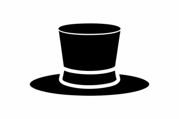 Top hat vector icon, Top hat silhouette, Classic retro top hat vector illustration