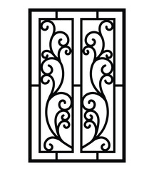 New iron window grill design vector template