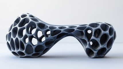 Fluid and Dynamic Organic Sculpture   Experimental 3D Digital Art Piece Showcasing Procedural Algorithmic and Generative Techniques to Create a Captivating Minimalist Modern