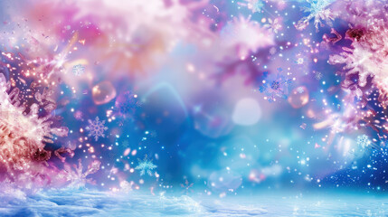 mesmerizing pattern of snowflakes and stars creates dreamy winter wonderland, filled with soft colors and sparkling lights that evoke sense of magic and tranquility