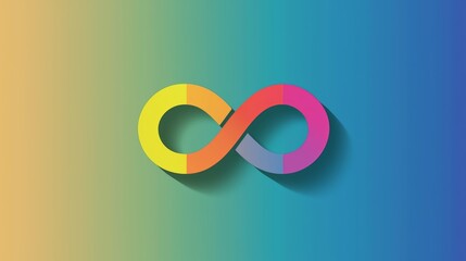 Rainbow-colored infinity symbol, representing infinite possibilities through, Vector illustration.