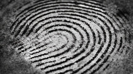 Naklejka premium A Close-Up View of a Fingerprint on a Dusty Surface