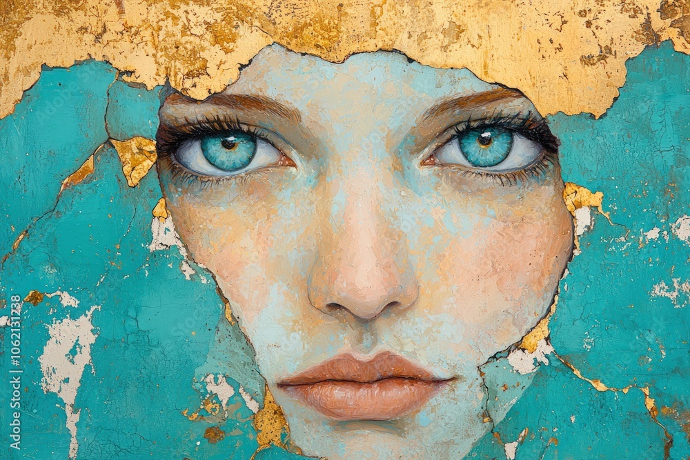 Poster artistic expression reveals emotional depth through intricate portraiture highlighting contrasting e