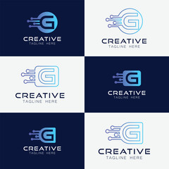 Artificial intelligence with letter G triangle geometric shapes technology Analysis logo vector design concept. AI technology logotype symbol for advance technology, tech company, identity, robot
