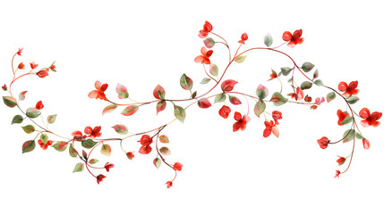 Elegant Hand-Painted Watercolour Floral Border Design - Beautiful Flower and Leaf Pattern for Wall Decor, Invitations, and Crafts