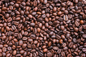 Roasted coffee beans for background