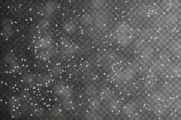 White dust light. Bokeh light glow lights background effect. Christmas background of sparkling dust Christmas glowing light bokeh light confetti lights and glitter texture overlay for your design.