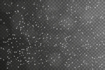 White dust light. Bokeh light glow lights background effect. Christmas background of sparkling dust Christmas glowing light bokeh light confetti lights and glitter texture overlay for your design.