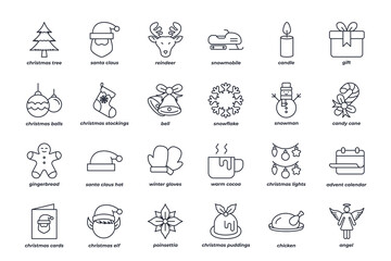 Christmas set icon, isolated Christmas set sign icon, vector illustration