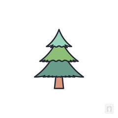 Christmas tree icon. Christmas tree Symbol sign for mobile concept and web design. Vector icon, Logo illustration, Vector graphics