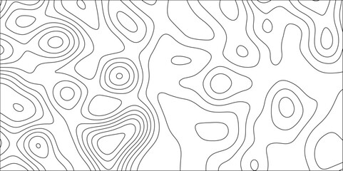 Abstract topographic contour line pattern solid background. Topographic map in contour black line on isolated white background. wavy pattern design.paper texture Imitation of a geographical map shades