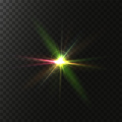 Sunlight, abstract special effect. Light effect set. Glowing isolated color transparent light effect set, lens flash, explosion, glitter, glitter, glitter, dust, line, solar flare, glitter and stars