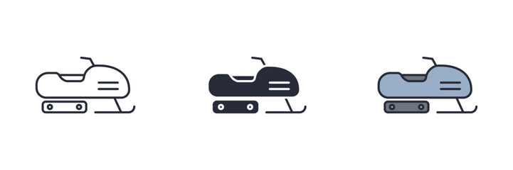 Snowmobile icon. Snowmobile Symbol sign for mobile concept and web design. Vector icon, Logo illustration, Vector graphics