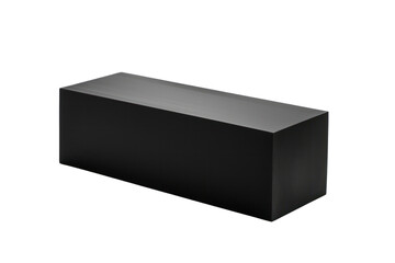 Fototapeta premium A solid rectangular block of black paint with sharp edges isolated on white background