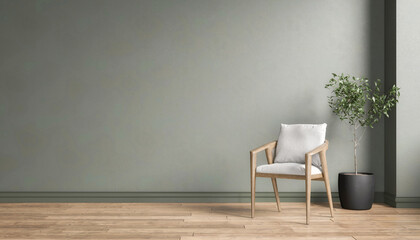 3d rendering of a mock-up with a wall.