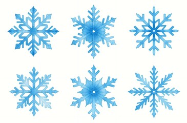 Snowflakes Icons in white background, Christmas Pattern for New Year Card