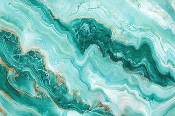 Obraz premium Abstract Swirling Pattern in Teal, White, and Gold