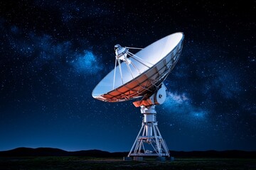 Under the Milky Way, a Very Large Array satellite dish was installed