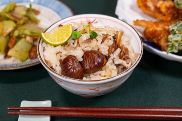 甘栗で栗ご飯
