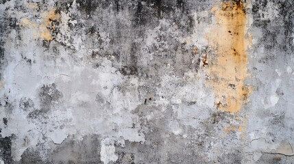 Fototapeta premium A textured wall featuring a blend of grey hues and rust marks, perfect for backgrounds or artistic projects.
