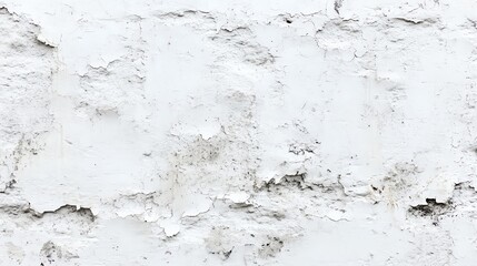 Obraz premium A textured white wall showcasing an aged and weathered surface with cracks and imperfections, perfect for various design projects.
