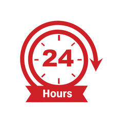 Fototapeta premium 24 Hours Service Vector Icon Design.