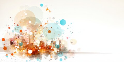 Abstract Colorful Background with Urban Elements