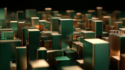 Obraz premium Net zero emissions cityscape, futuristic urban design, green energy sources, 3D illustration