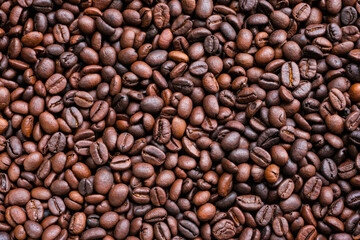 Roasted coffee beans for background