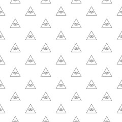 Masons symbol All-seeing eye of God icon isolated seamless pattern on white background