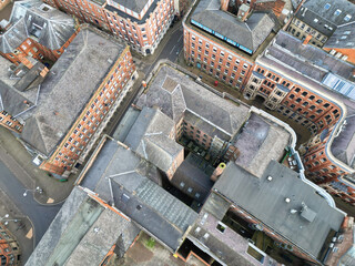 High Angle View of Buildings at Downtown Central Northampton City of East Midlands Region of...