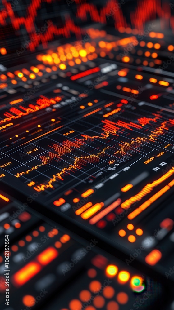 Aufkleber abstract financial graph with vibrant colors representing data trends and insights in a digital envi