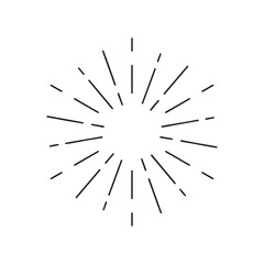 Obraz premium Halftone effect Sunburst line Vector Illustration