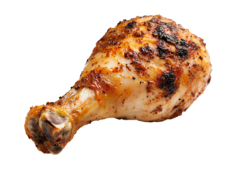 Grilled chicken drumstick without background