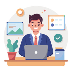 Fototapeta premium vector show a realistic single british business person