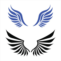 Two abstract wings logo icons illustration vector
