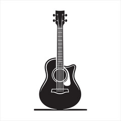 Obraz premium A stylish guitar silhouette illustration vector