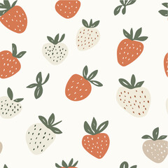 Vector of Strawberry Fruit Seamless Pattern