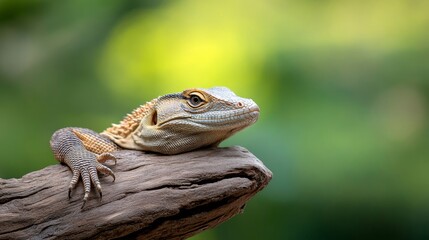 Fototapeta premium Afternoon Rest: A monitor lizard lounges in the shade, digesting its meal.