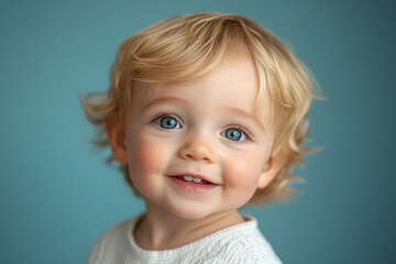 Naklejka premium portrait of an white little boy with a smile